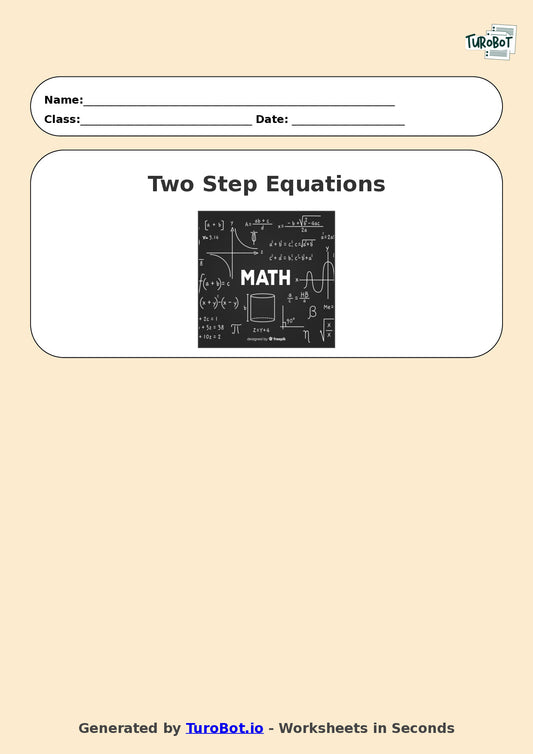 Math - Two Step Equations Exercise 9 - Year 7 - Exercise 9