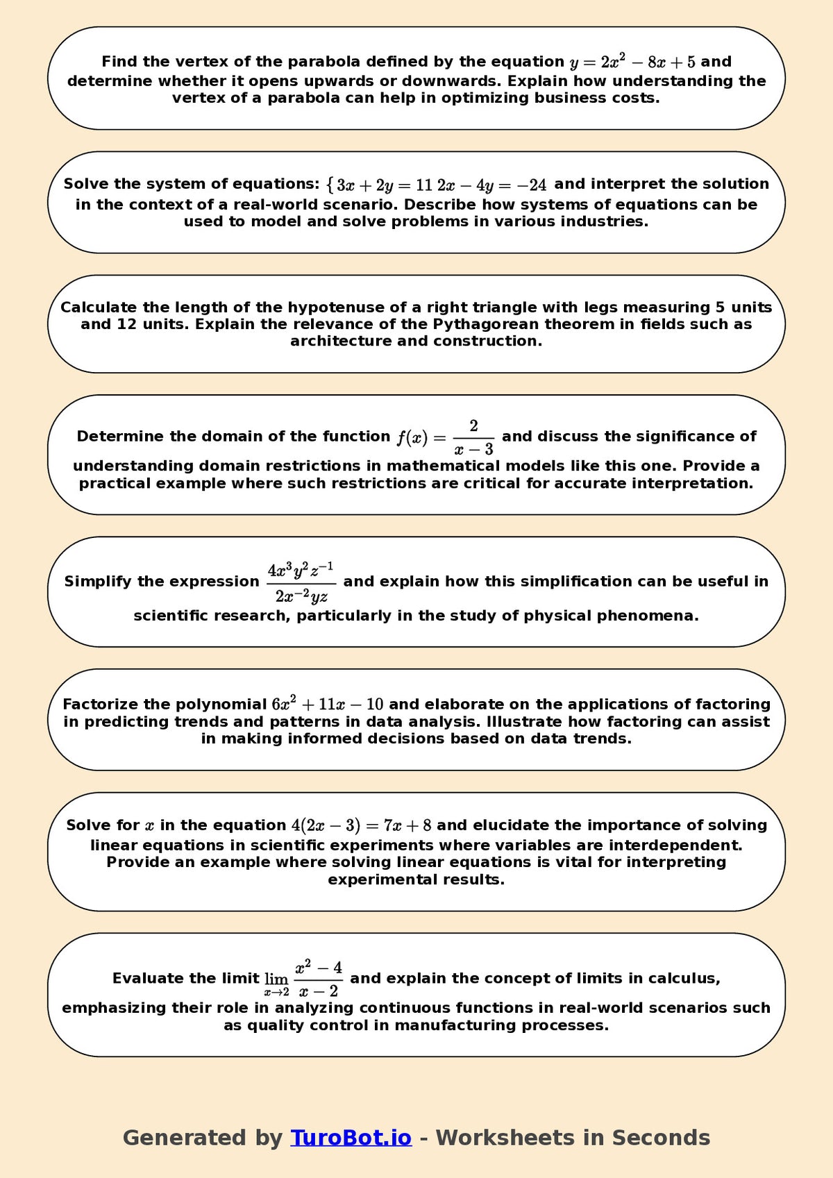 Math - Year 11 - Pre-calculus
