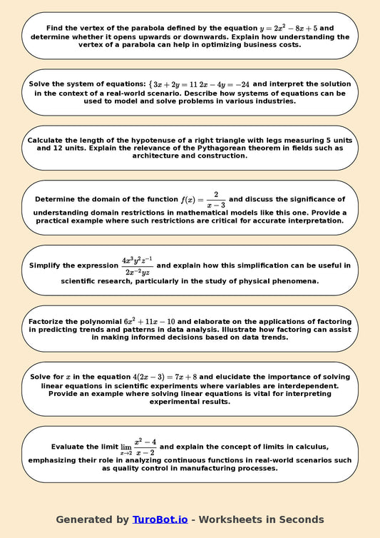 Math - Year 11 - Pre-calculus