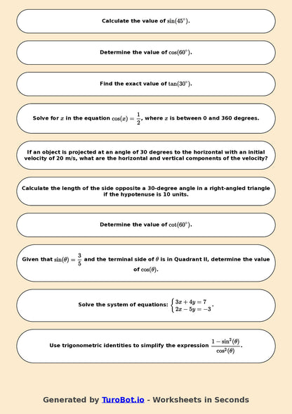 Math - Year 11 - Trigonometry