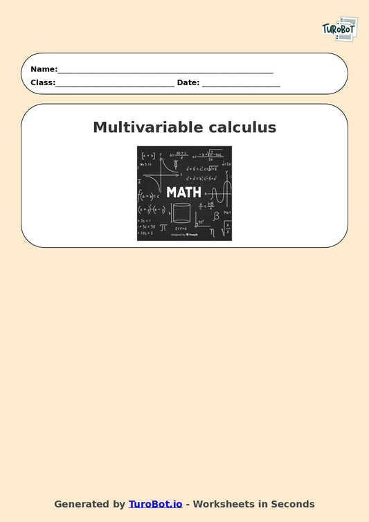 Math - Year 12 - Multivariable calculus
