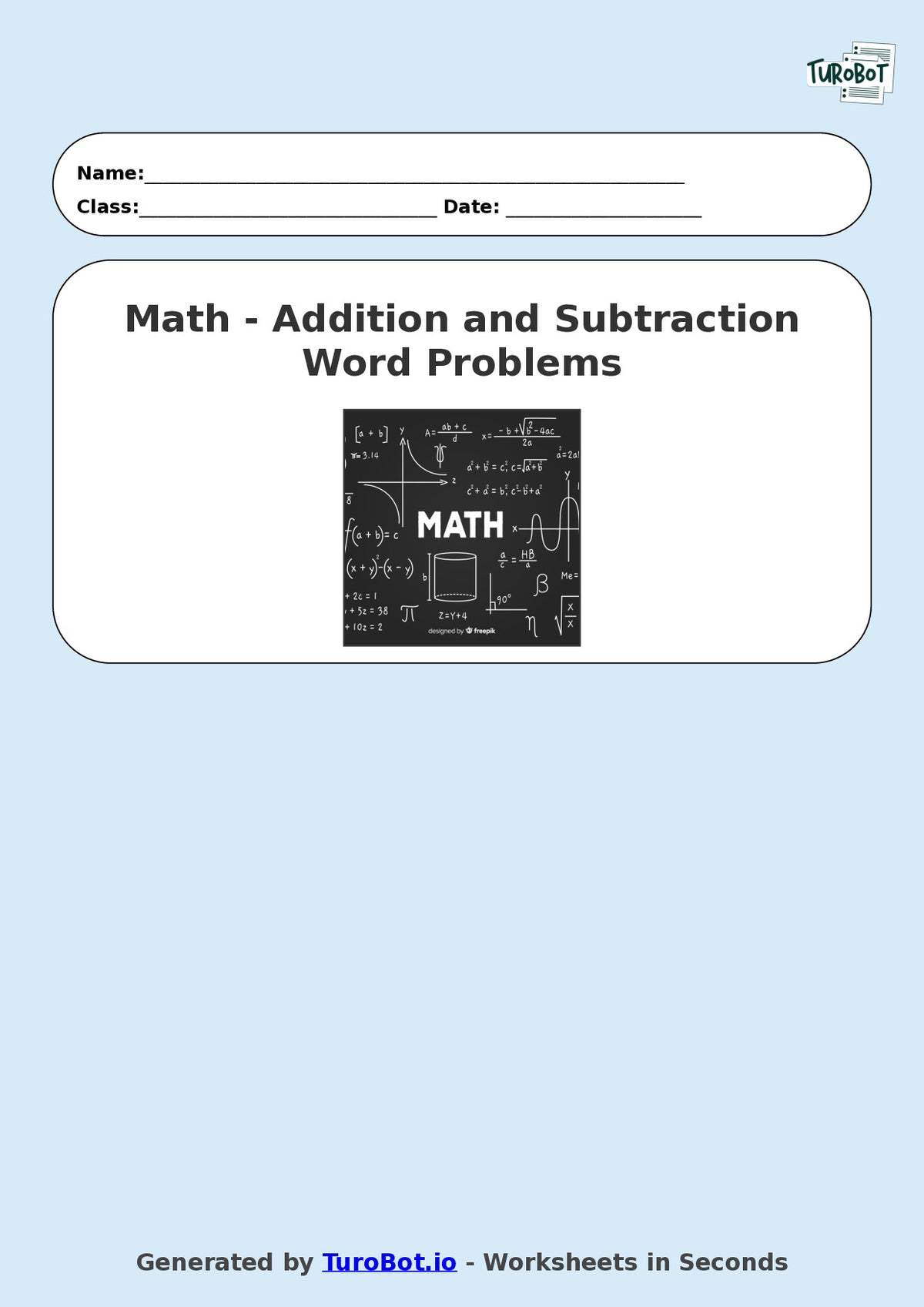 Math - Year 2 - Addition and Subtraction Word Problems