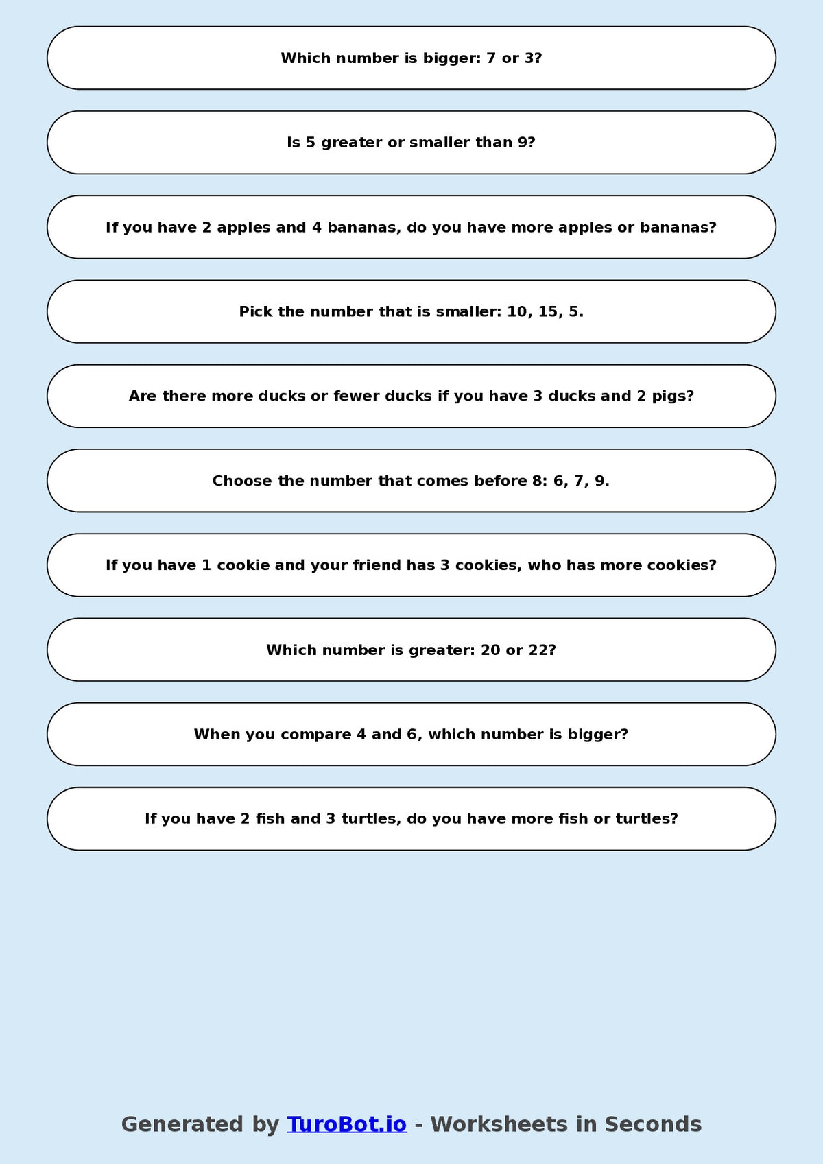 Math - Year 2 - Comparing Numbers