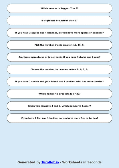 Math - Year 2 - Comparing Numbers