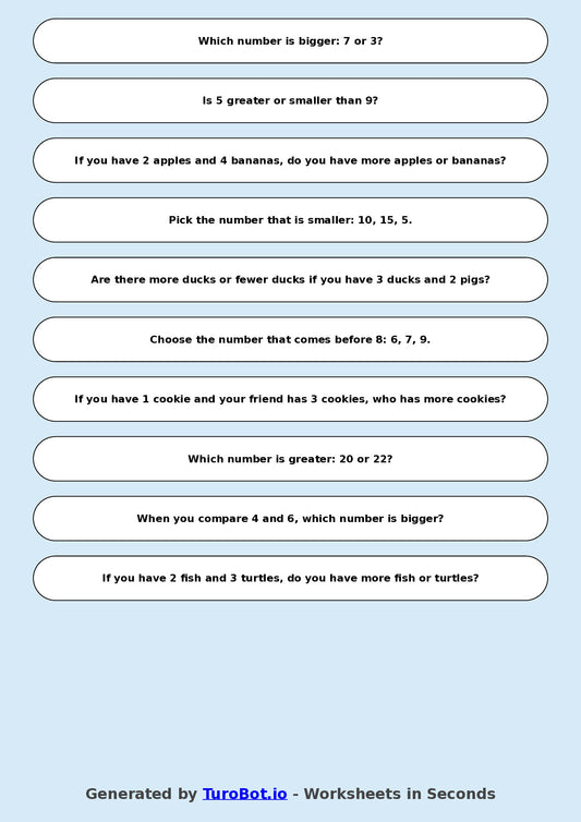 Math - Year 2 - Comparing Numbers
