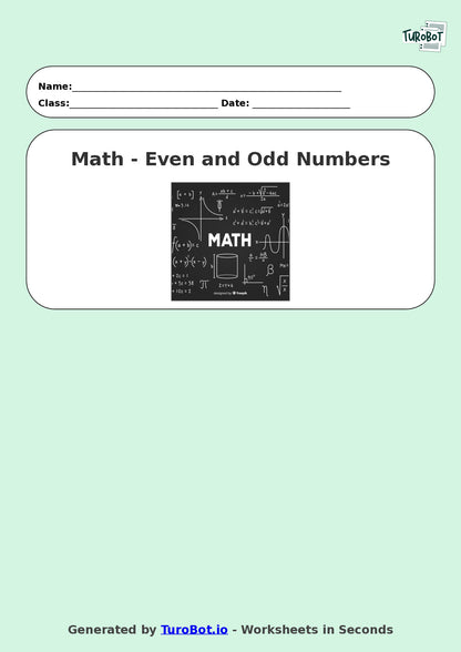 Math - Year 2 - Even and Odd Numbers