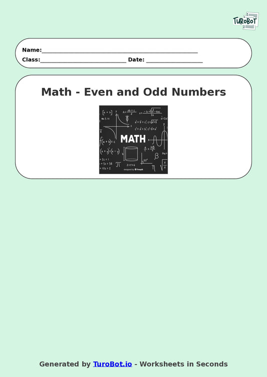 Math - Year 2 - Even and Odd Numbers