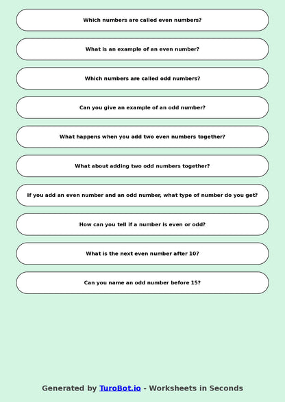 Math - Year 2 - Even and Odd Numbers