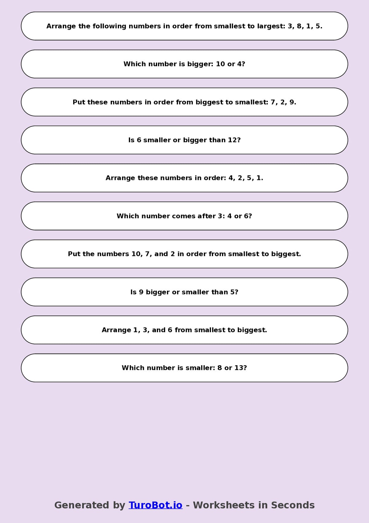 Math - Year 2 - Ordering Numbers