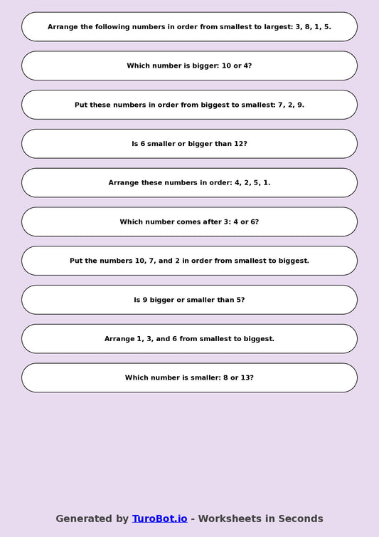 Math - Year 2 - Ordering Numbers