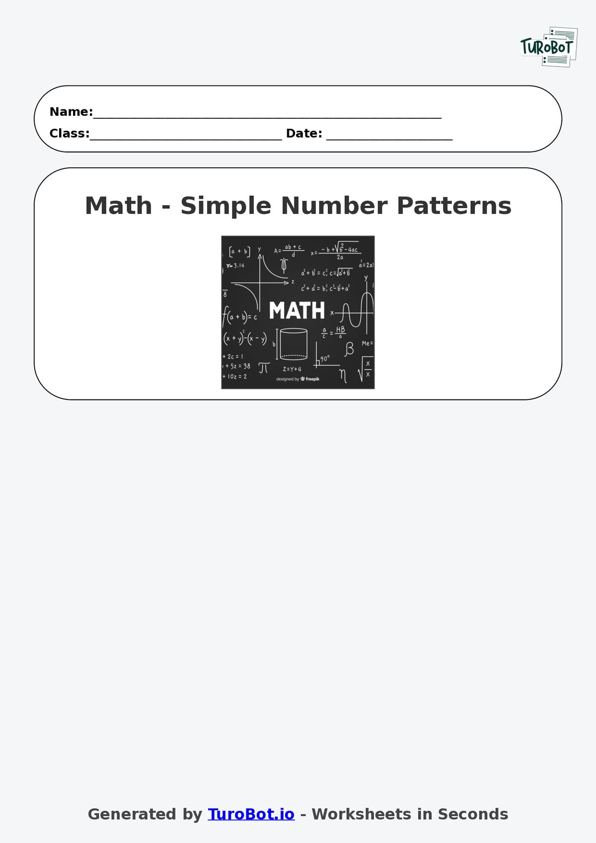 Math - Year 2 - Simple Number Patterns
