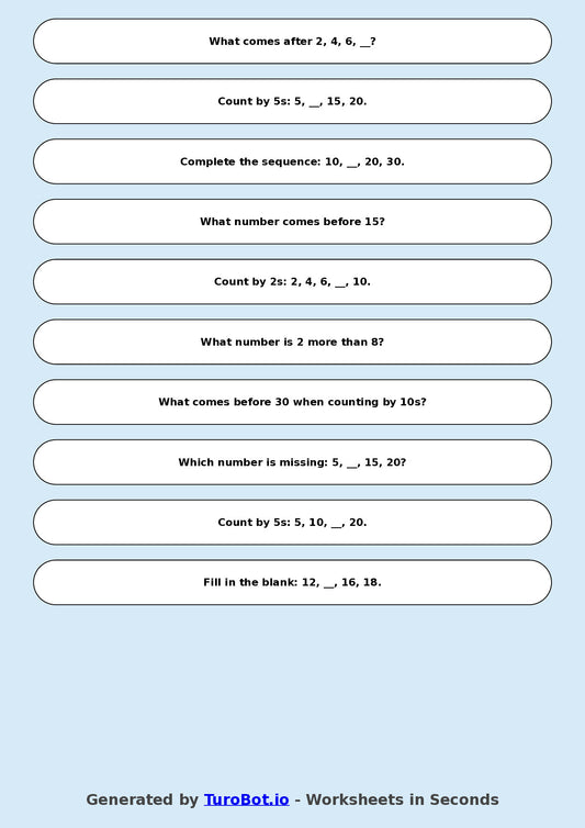 Math - Year 2 - Skip Counting by 2s, 5s, 10s