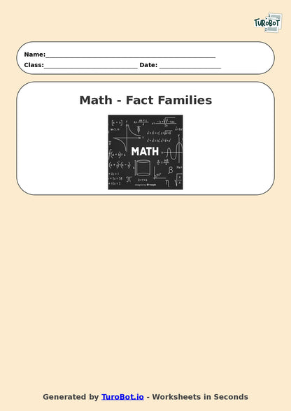 Math - Year 3 - Fact Families (Addition and Subtraction)