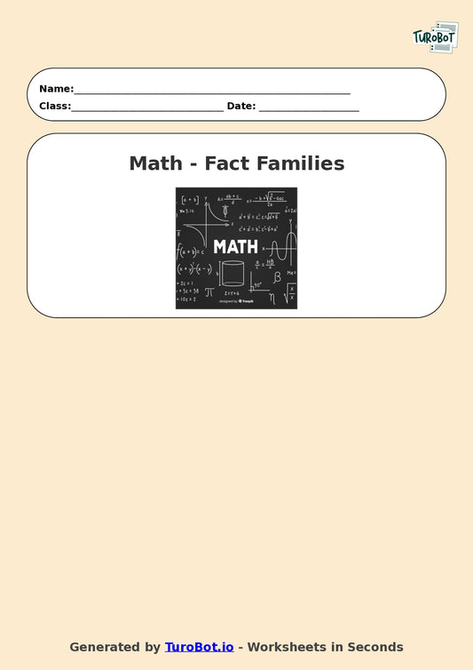 Math - Year 3 - Fact Families (Addition and Subtraction)