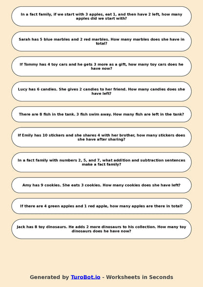 Math - Year 3 - Fact Families (Addition and Subtraction)