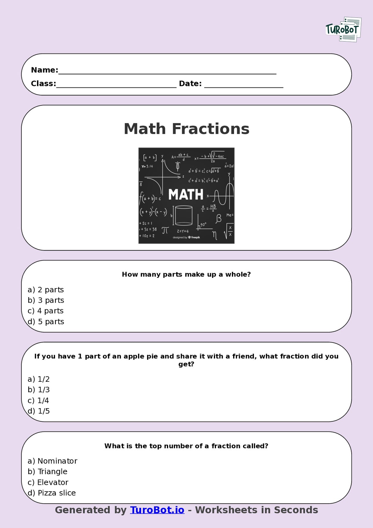 Math - Year 3 - Fractions Basics