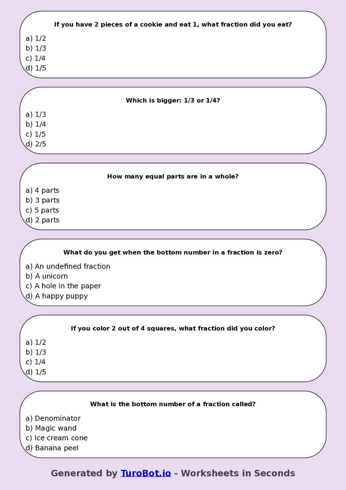 Math - Year 3 - Fractions Basics