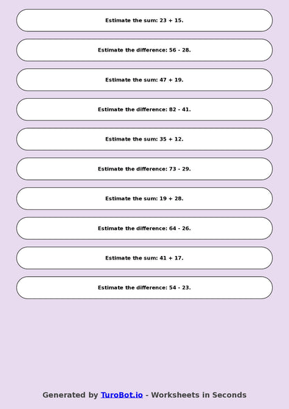 Math - Year 4 - Estimating Sums and Differences