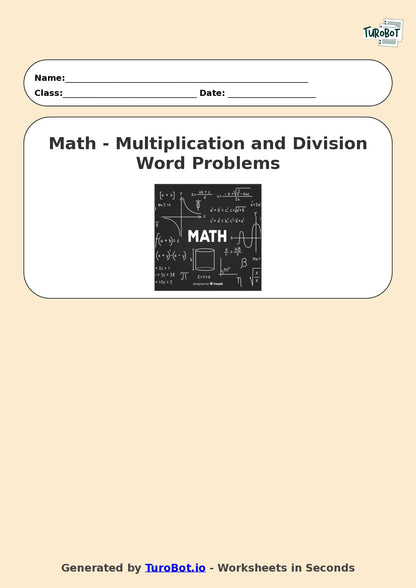 Math - Year 4 - Multiplication and Division Word Problems
