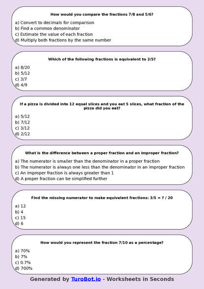 Math - Year 5 - Fractions Advanced