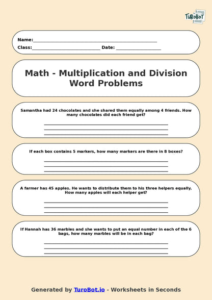 Math - Year 5 - Multiplication & Division