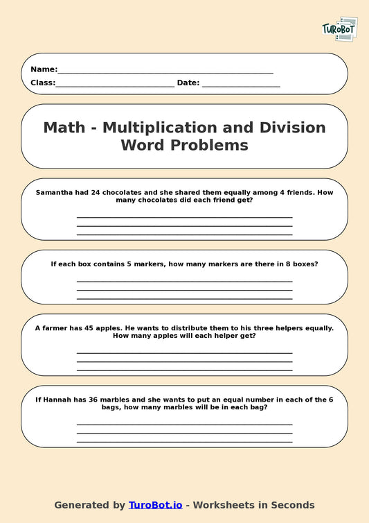 Math - Year 5 - Multiplication & Division