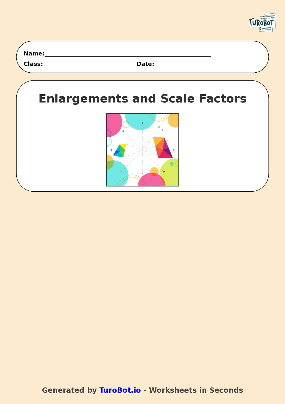 Year 8 Math Multiple Choice Worksheet – Enlargements and Scale Factors