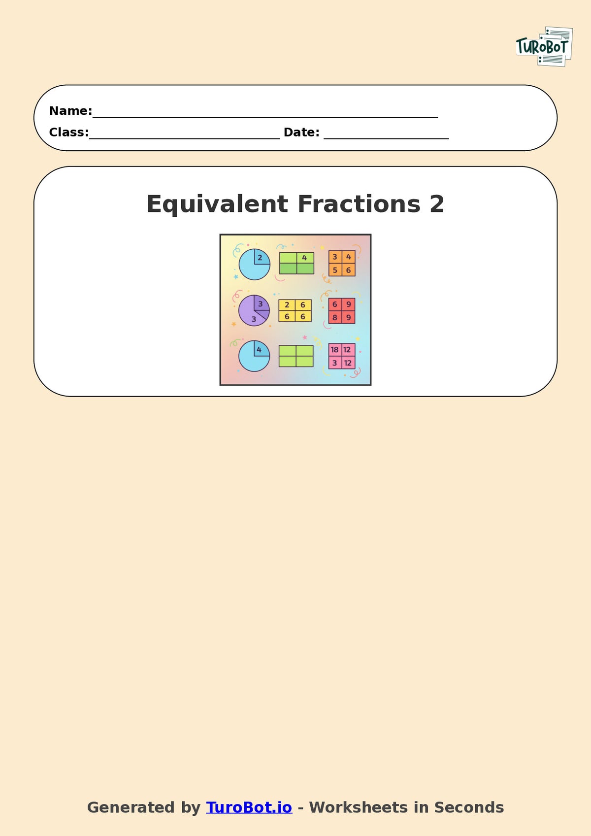 Year 6 Math Worksheet – Equivalent Fractions 2