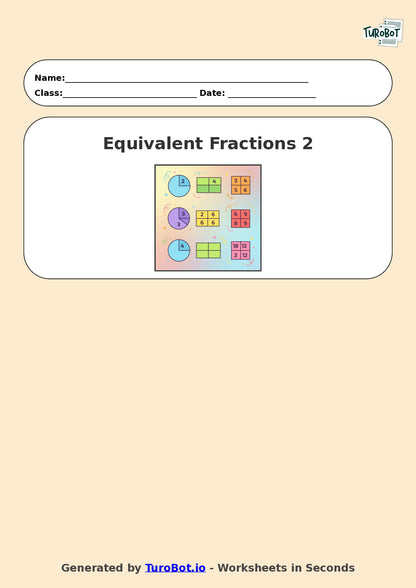 Year 6 Math Worksheet – Equivalent Fractions 2
