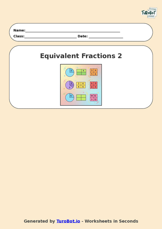 Year 6 Math Worksheet – Equivalent Fractions 2