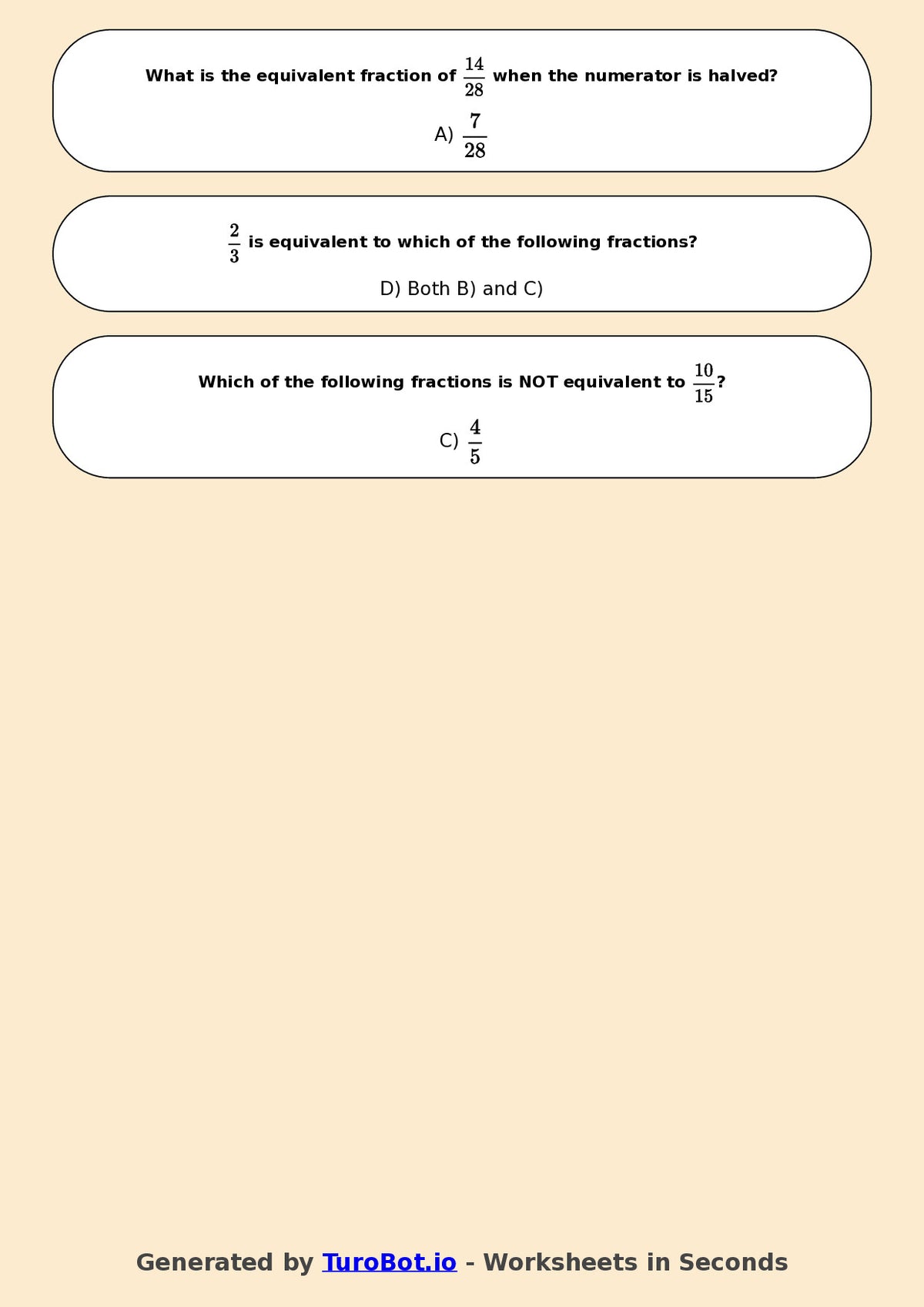 Year 6 Math Worksheet – Equivalent Fractions 2