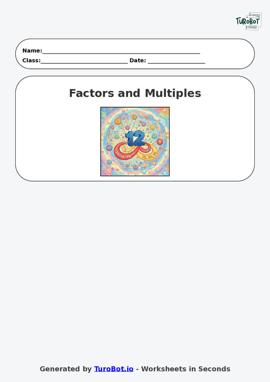 Year 6 Math Worksheet – Factors and Multiples
