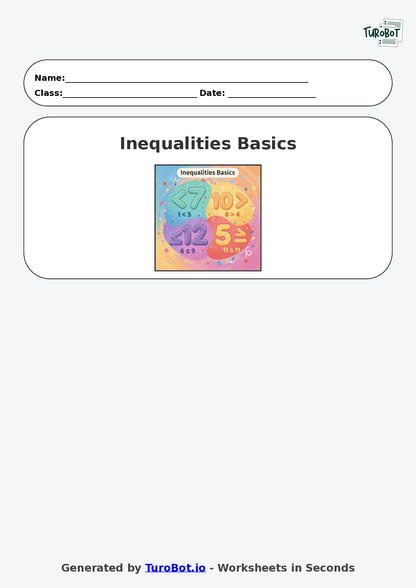 Year 8 Math Multiple Choice Worksheet – Inequalities Basics