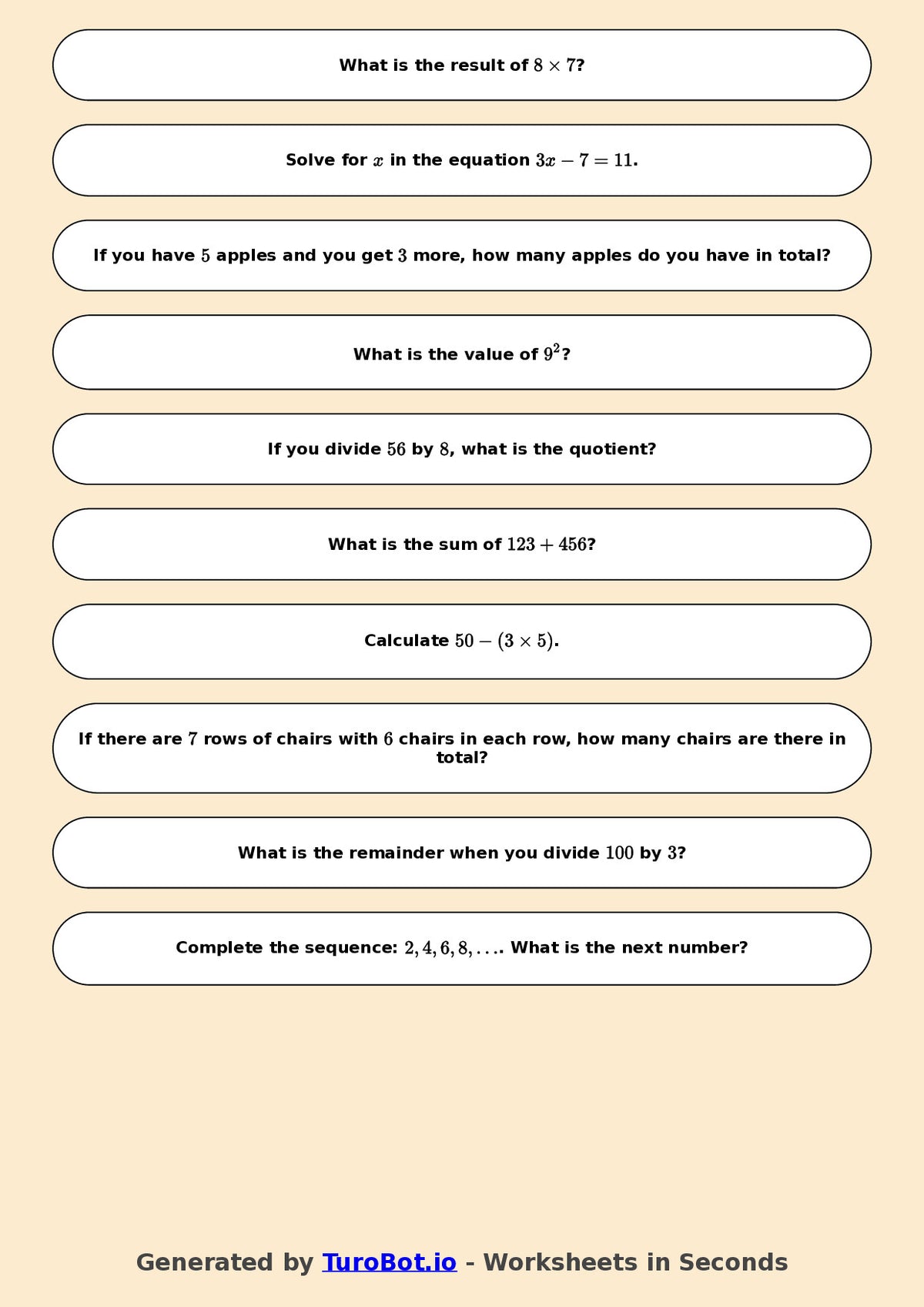 Year 6 Math Worksheet – Mixed Integer Operations