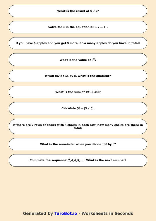 Year 6 Math Worksheet – Mixed Integer Operations