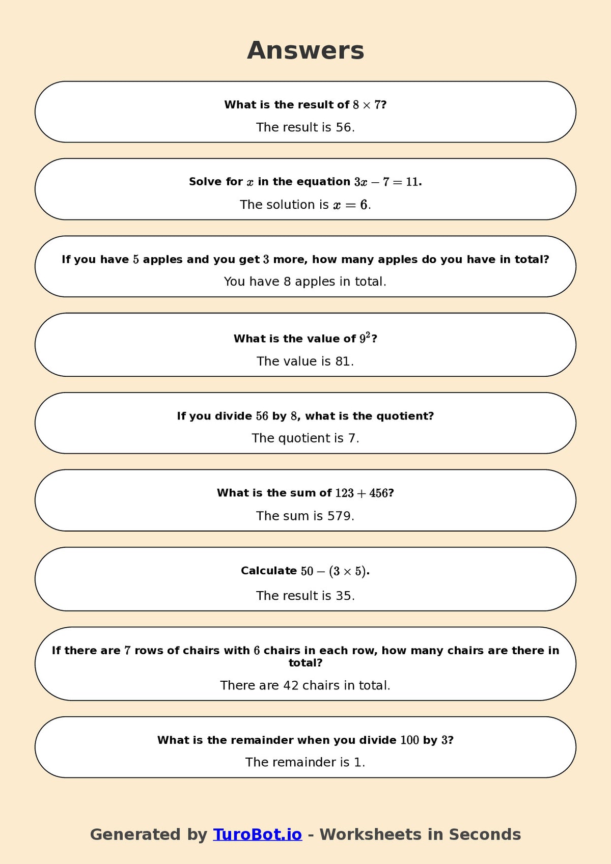 Year 6 Math Worksheet – Mixed Integer Operations