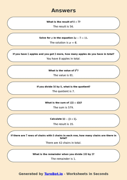 Year 6 Math Worksheet – Mixed Integer Operations