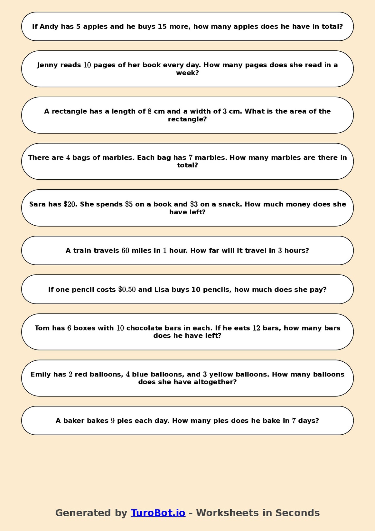 Year 6 Math Worksheet – Mixed Operations Word Problems 2