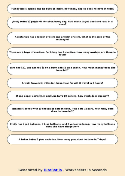 Year 6 Math Worksheet – Mixed Operations Word Problems 2