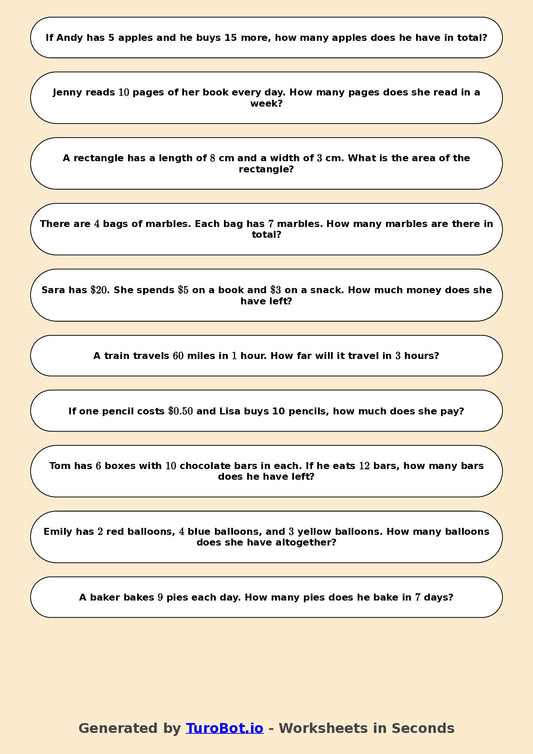 Year 6 Math Worksheet – Mixed Operations Word Problems 2
