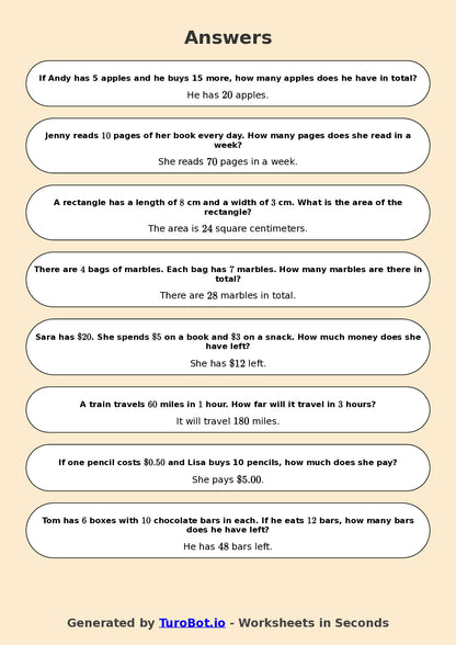 Year 6 Math Worksheet – Mixed Operations Word Problems 2