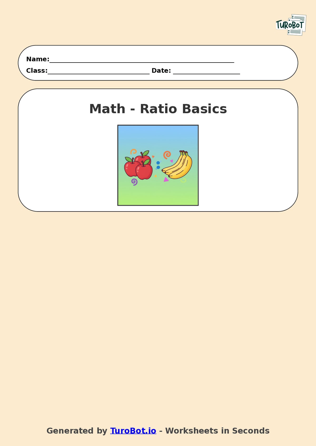 Year 6 Math Worksheet – Ratio Basics