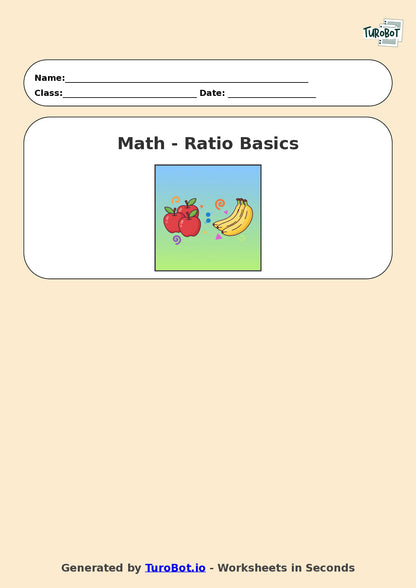 Year 6 Math Worksheet – Ratio Basics