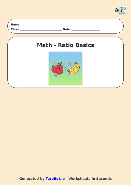 Year 6 Math Worksheet – Ratio Basics