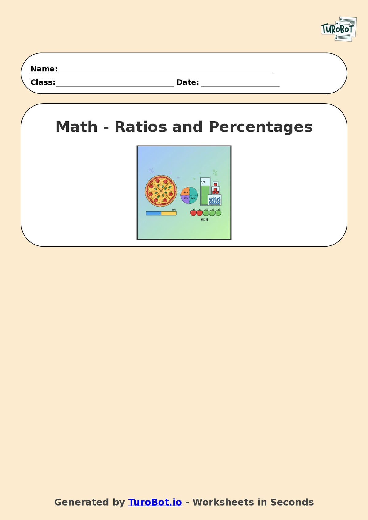 Year 6 Math Worksheet – Ratios and Percentages Links