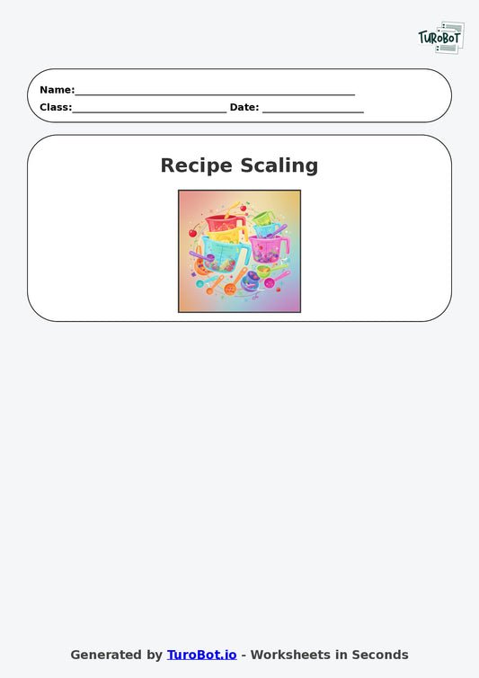 Year 6 Math Worksheet – Recipe Scaling