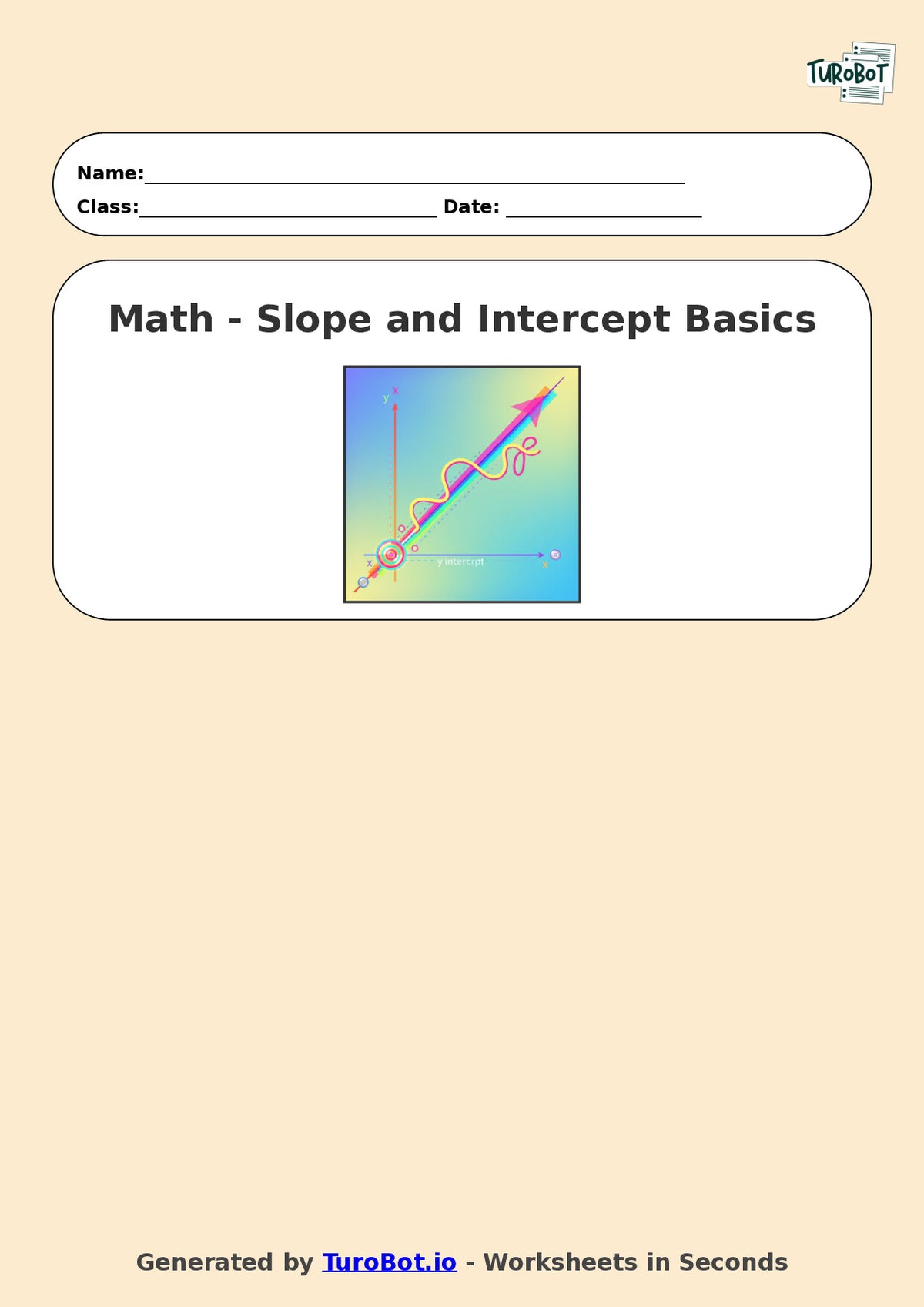 Year 8 Math Worksheet – Slope and Intercept Basics