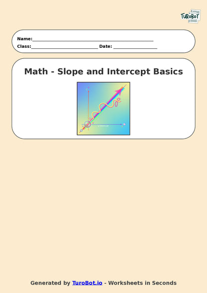 Year 8 Math Worksheet – Slope and Intercept Basics