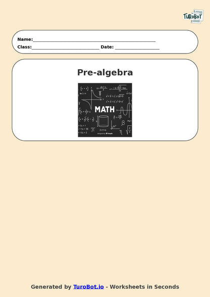 Math - Year 6 - Pre-algebra