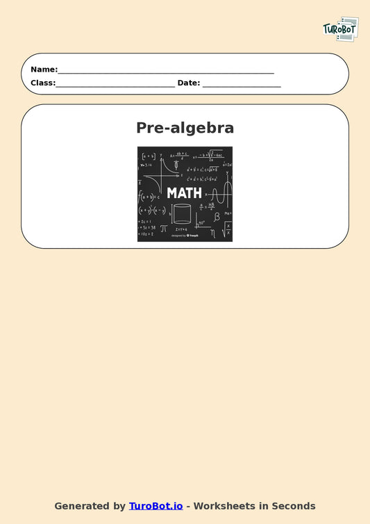 Math - Year 6 - Pre-algebra
